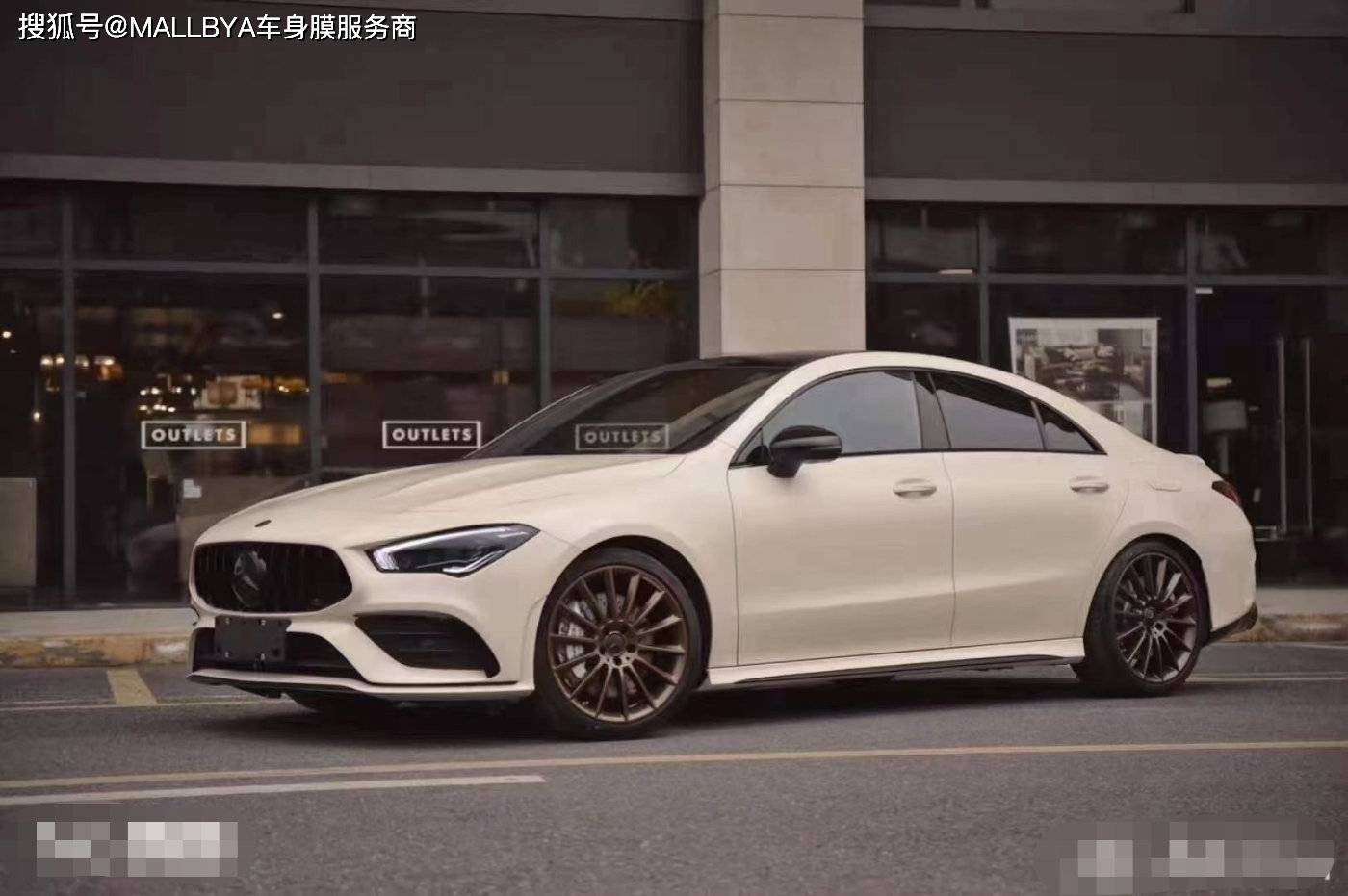 奔驰amgcla改色撒哈拉黄独特的车独特的色