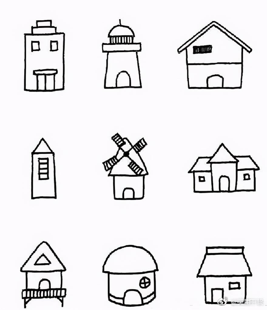 武汉一孩子简笔画出54种不同房子图案每个都形象表达