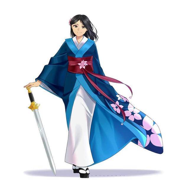 图片[8]-迪士尼公主换上日本衣服，不同的和服各有特色，艾莎不愧是女王-金错刀_词牌名