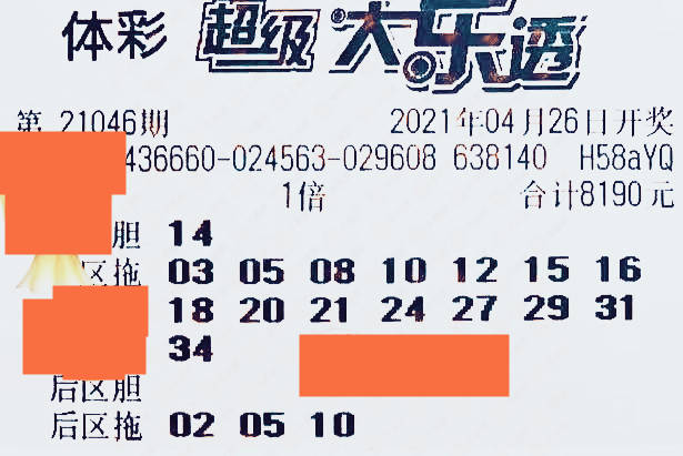 大乐透21046期晒票万元大票月底冲刺谁能好梦成真