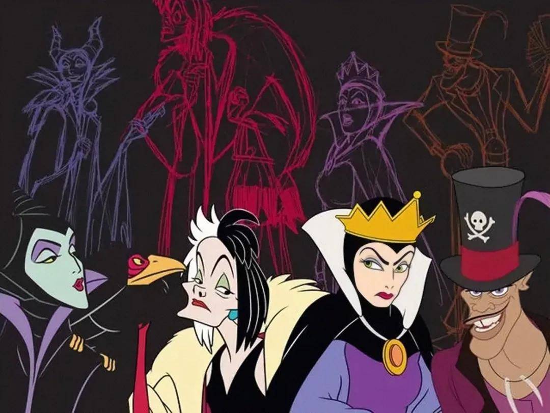 她与《白雪公主》里的后妈,《沉睡魔咒》里的黑女巫,《公主和青蛙》中