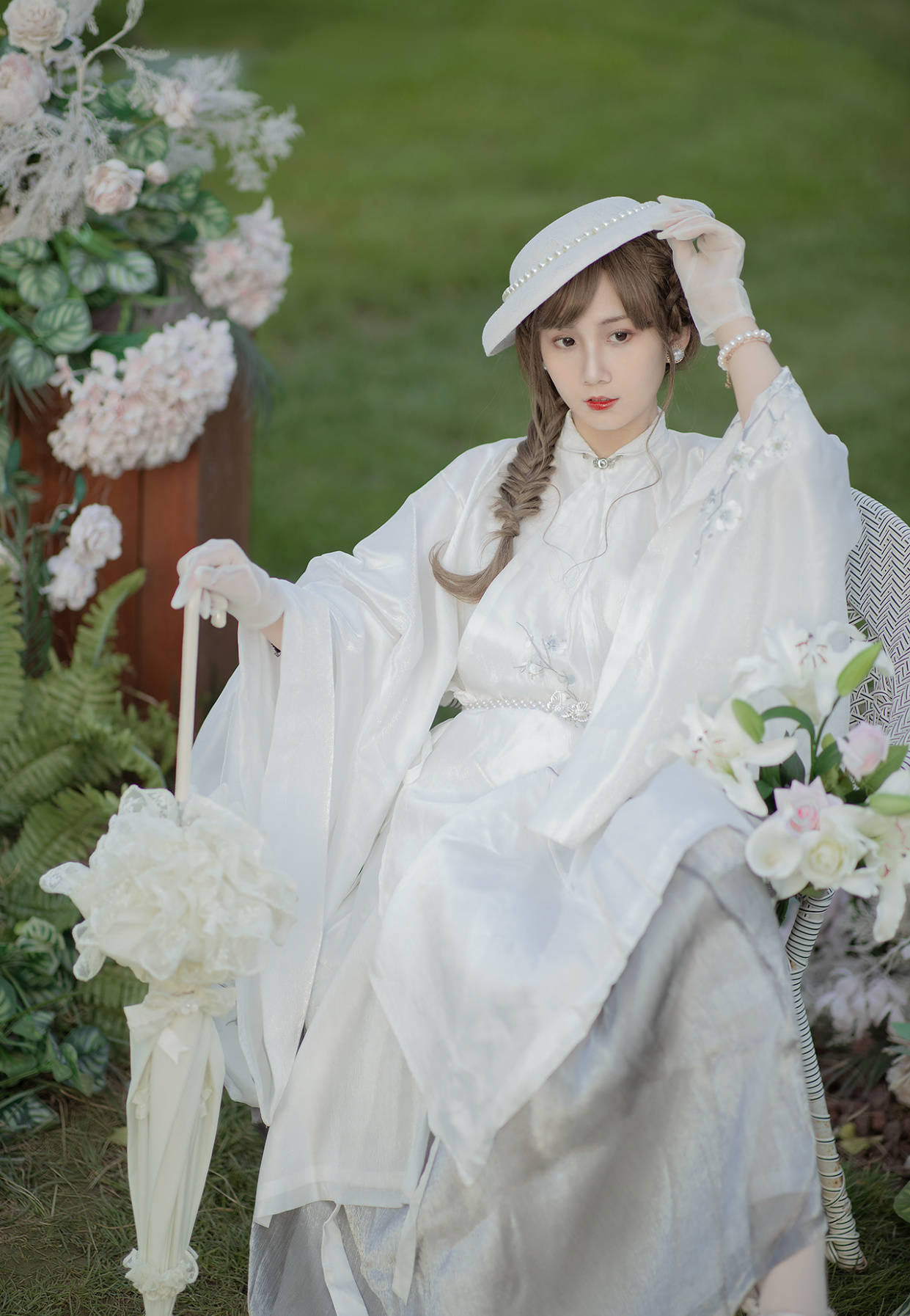 原创有种穿法叫"汉洋折衷",汉服搭配法式礼帽,温柔优雅