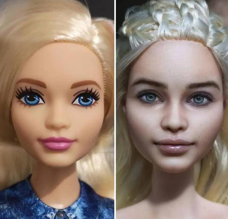 原创给芭比娃娃化妆神似演员明星的娃娃我们只看到了低配版