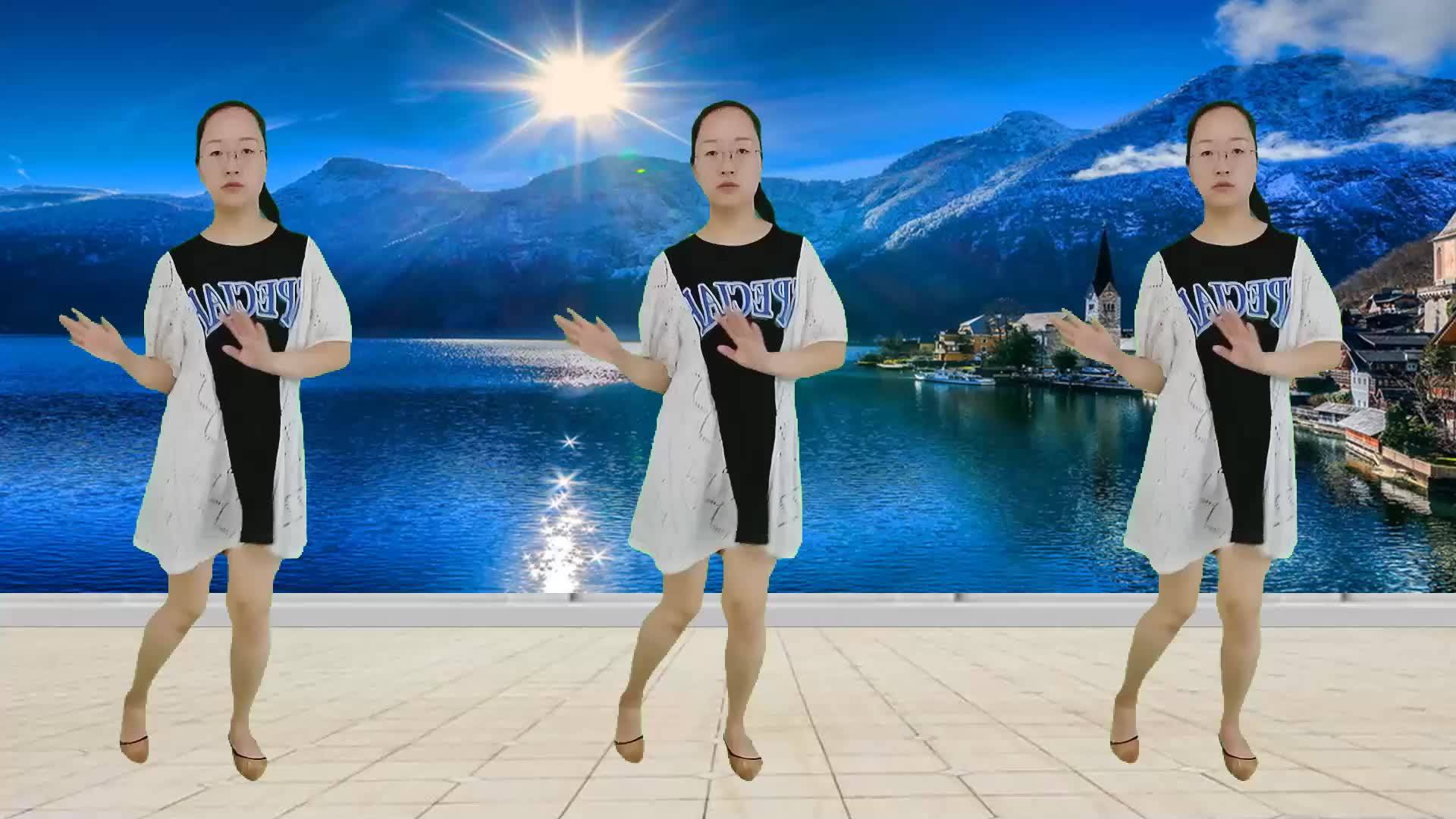 广场舞采红菱三步踩版动感健身舞节奏轻快好看又好学