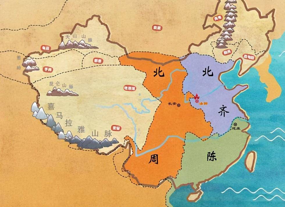 北齐北周地图图片