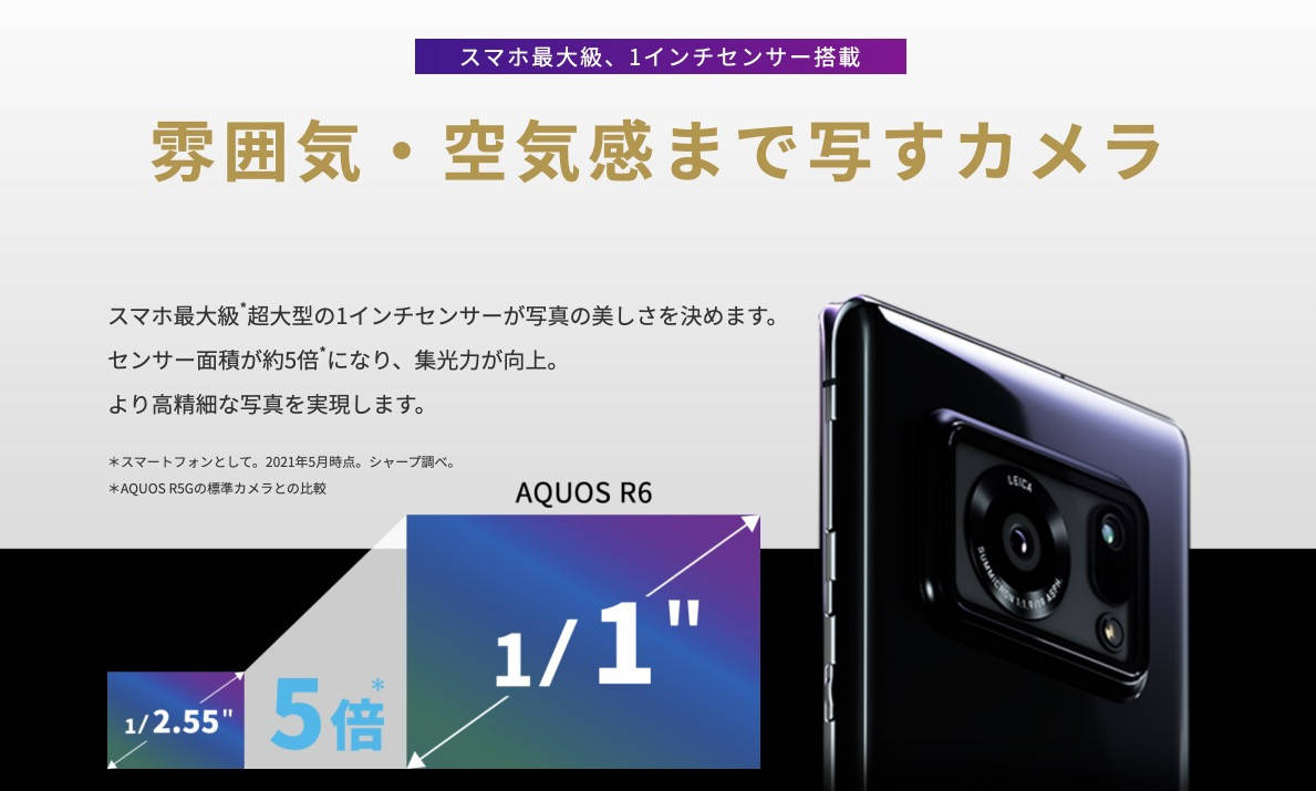 Sonic|夏普AQUOS R6发布：搭载1英寸底徕卡主摄