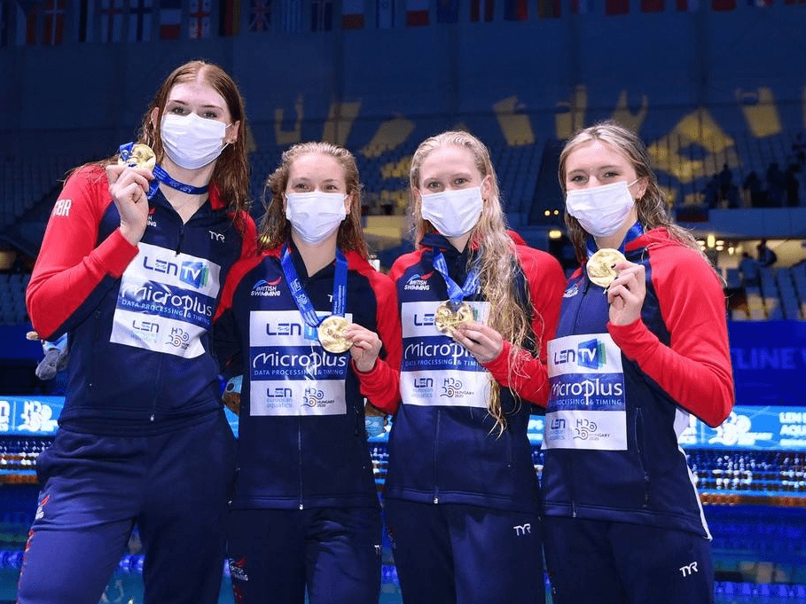 欧洲游泳锦标赛女子4x100米自由泳英国队夺冠