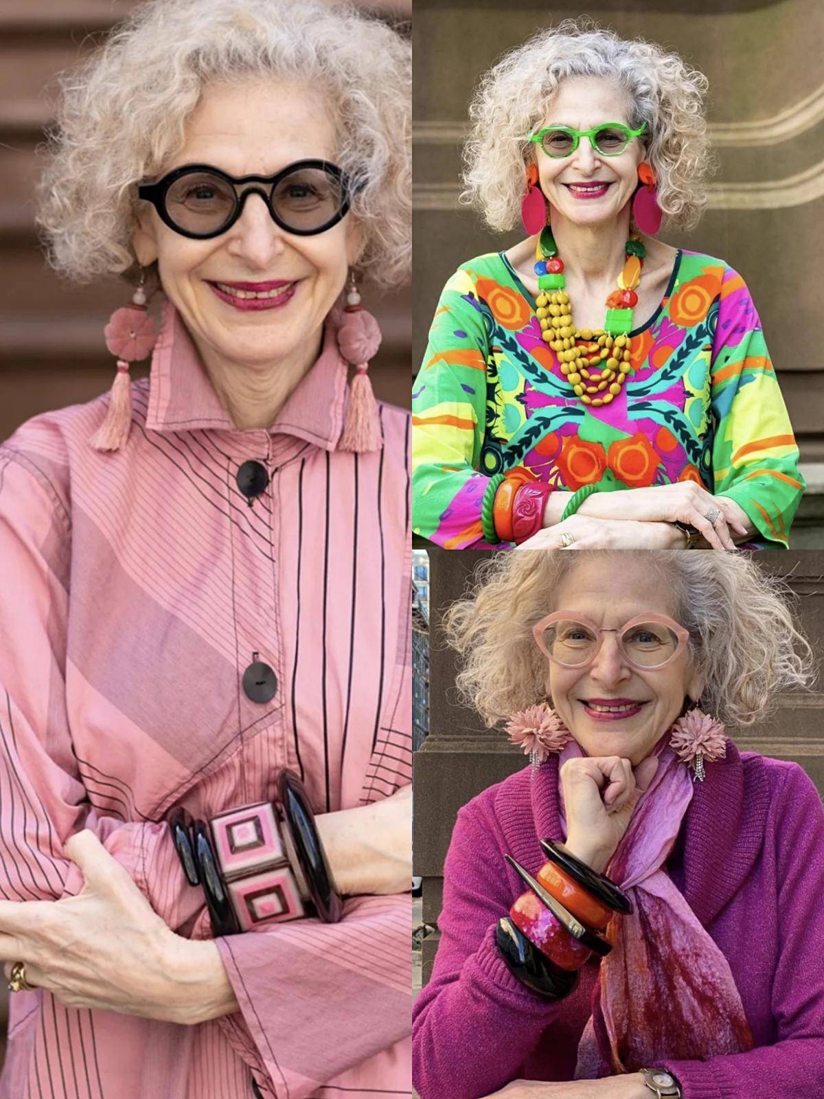 原创谁说头发花白就老了这位外国奶奶靠色彩搭配成赢家状态像少女