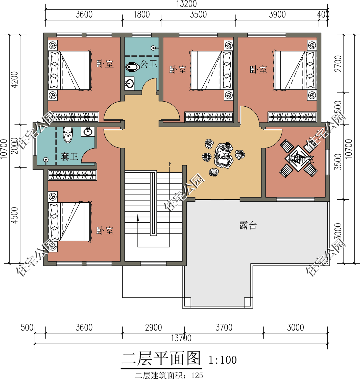 回农村建房,宅基地开间16米,进深10米,有什么户型图?