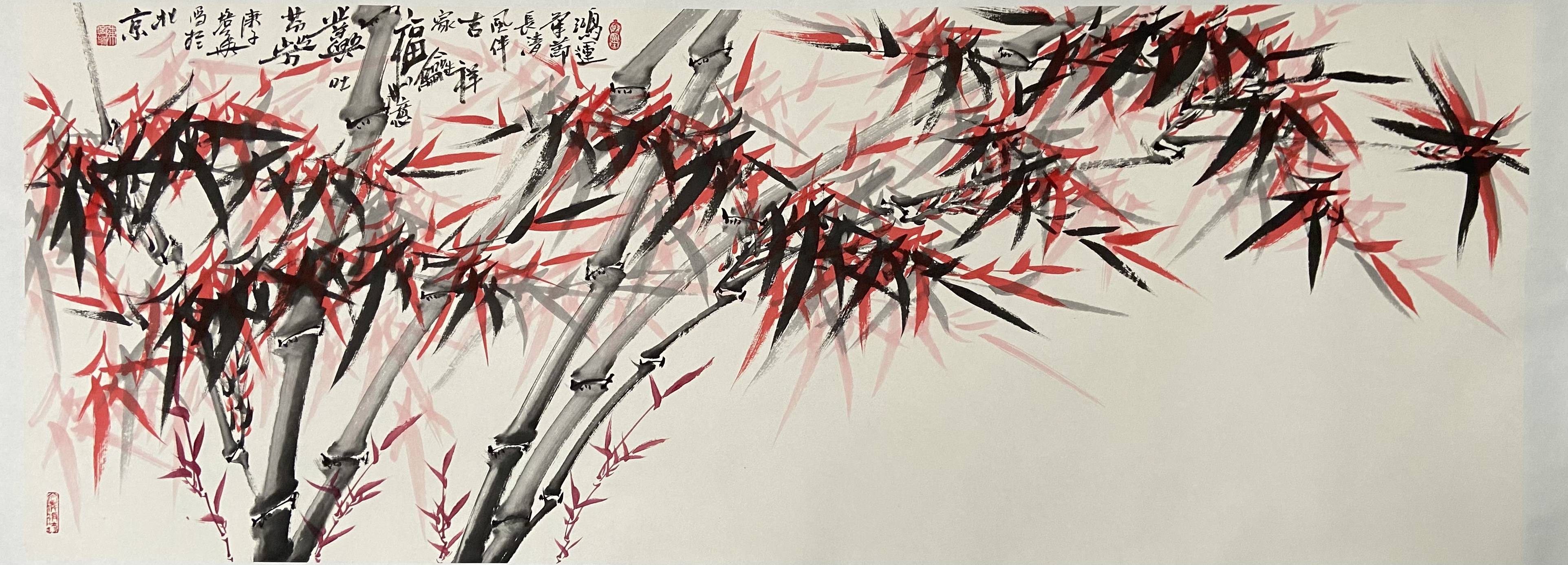 书画家陈培华开启了两色画竹中国画竹新局面