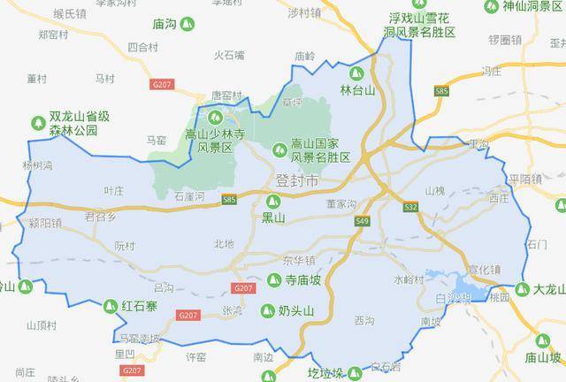 登封市行政区划地图图片