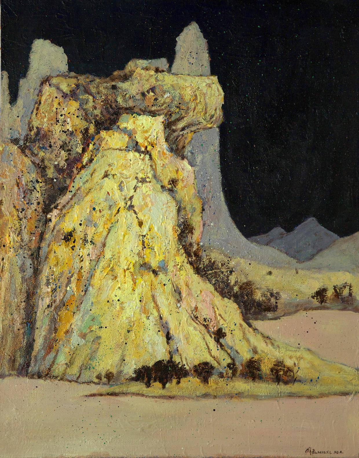 《山水4》 81x65cm 布面丙烯 2020年《山水6》 45x70cm 布面油画 2020