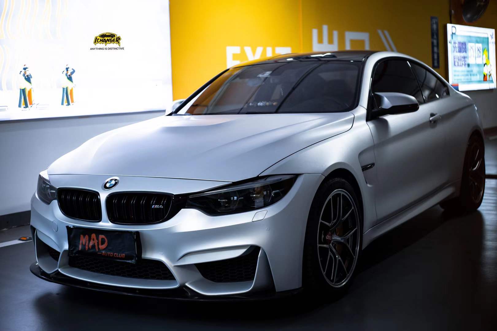 ichangericr改变者案例宝马m4改色贴膜纯消光银