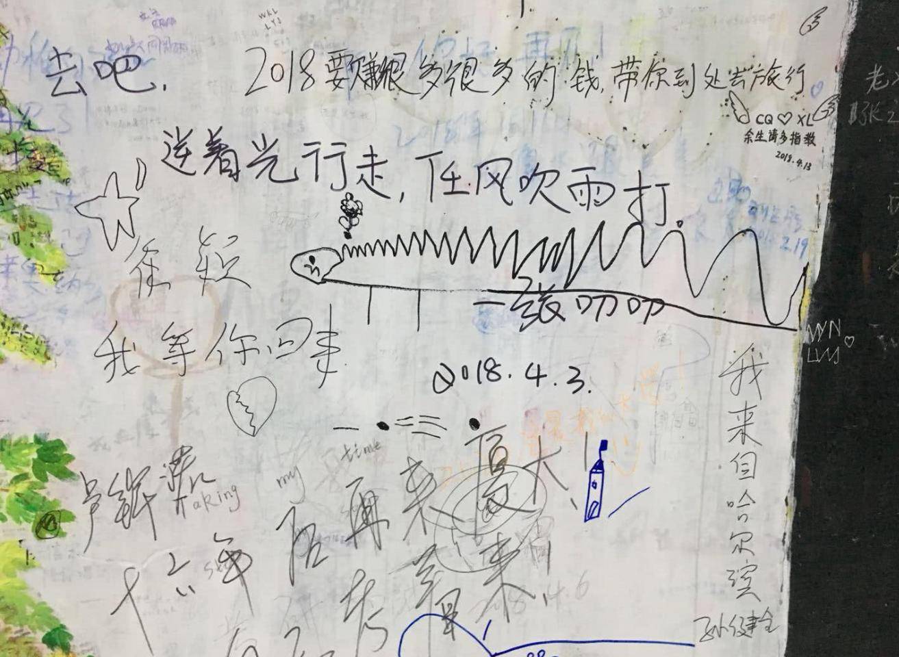 原创厦大芙蓉隧道游客依旧在乱涂乱画, 学生的祈求被游客无视