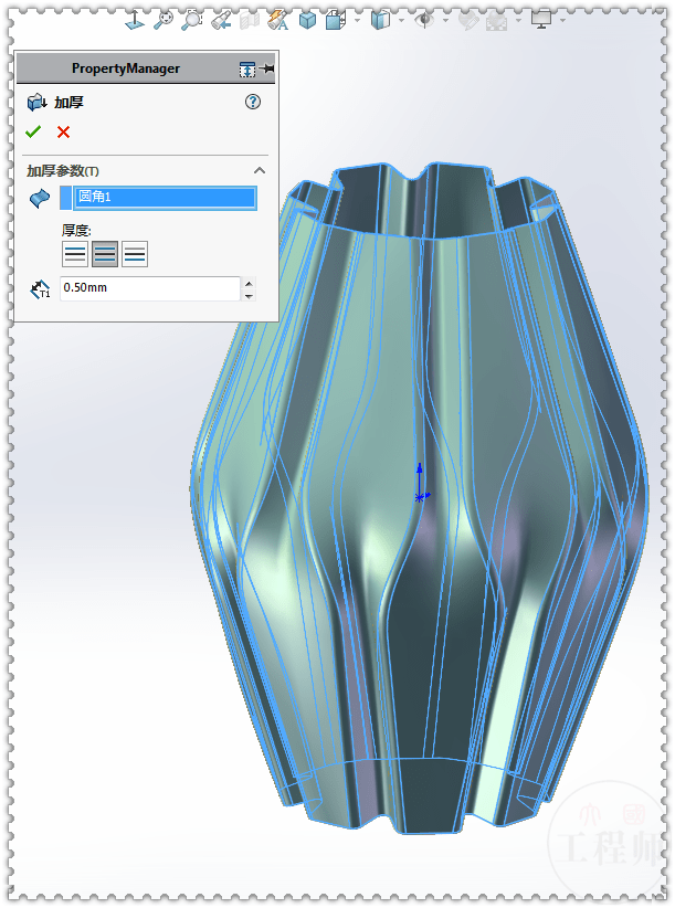 用solidworks画一个曲面花瓶这个图有点复杂要建好多基准面