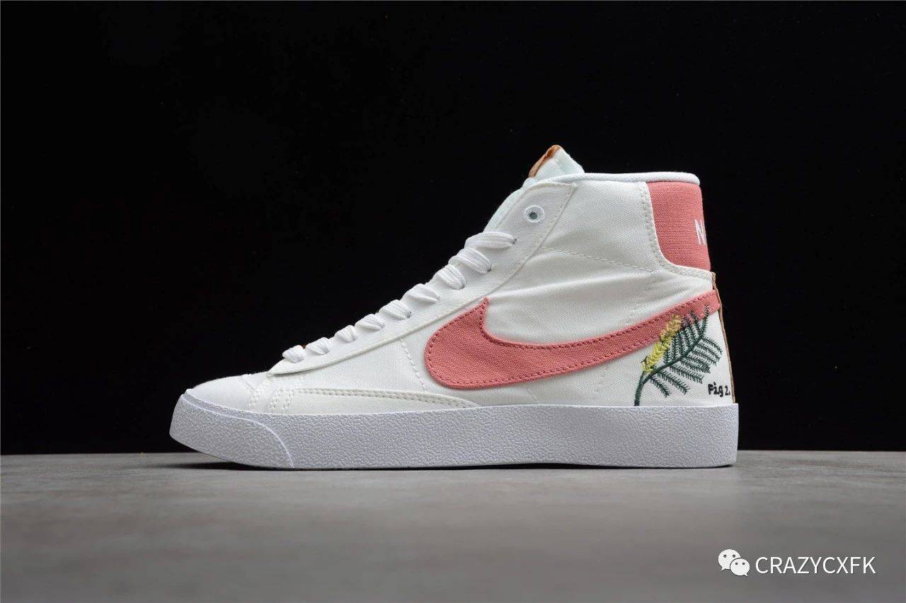 nikeblazermid77indigo耐克开拓者帆布花卉刺绣运动鞋