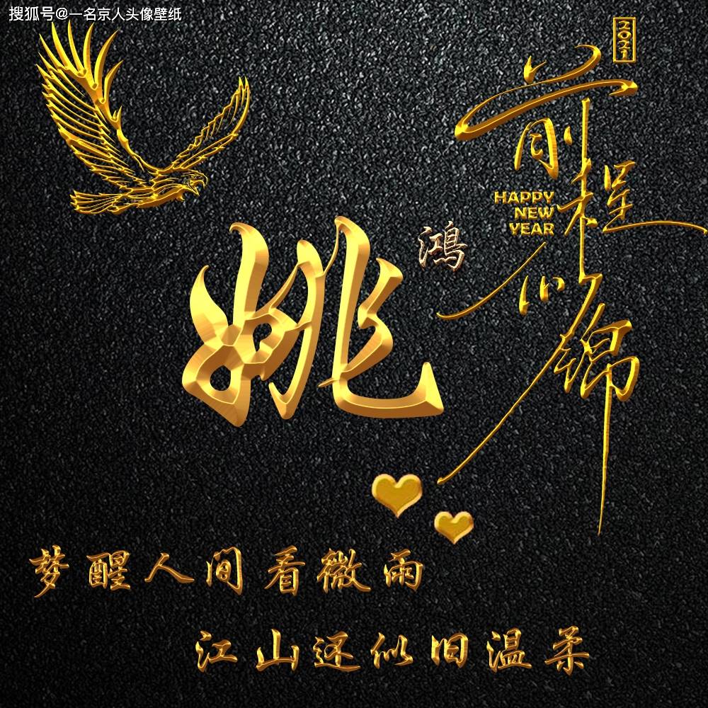 纯金质感姓氏照片头像高端商务打造让你的形象提升一个档次