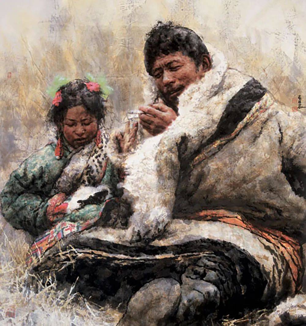 南海岩 2001年 浓情 97cmx90cm 中国画海岩先生就是在这种情况下来