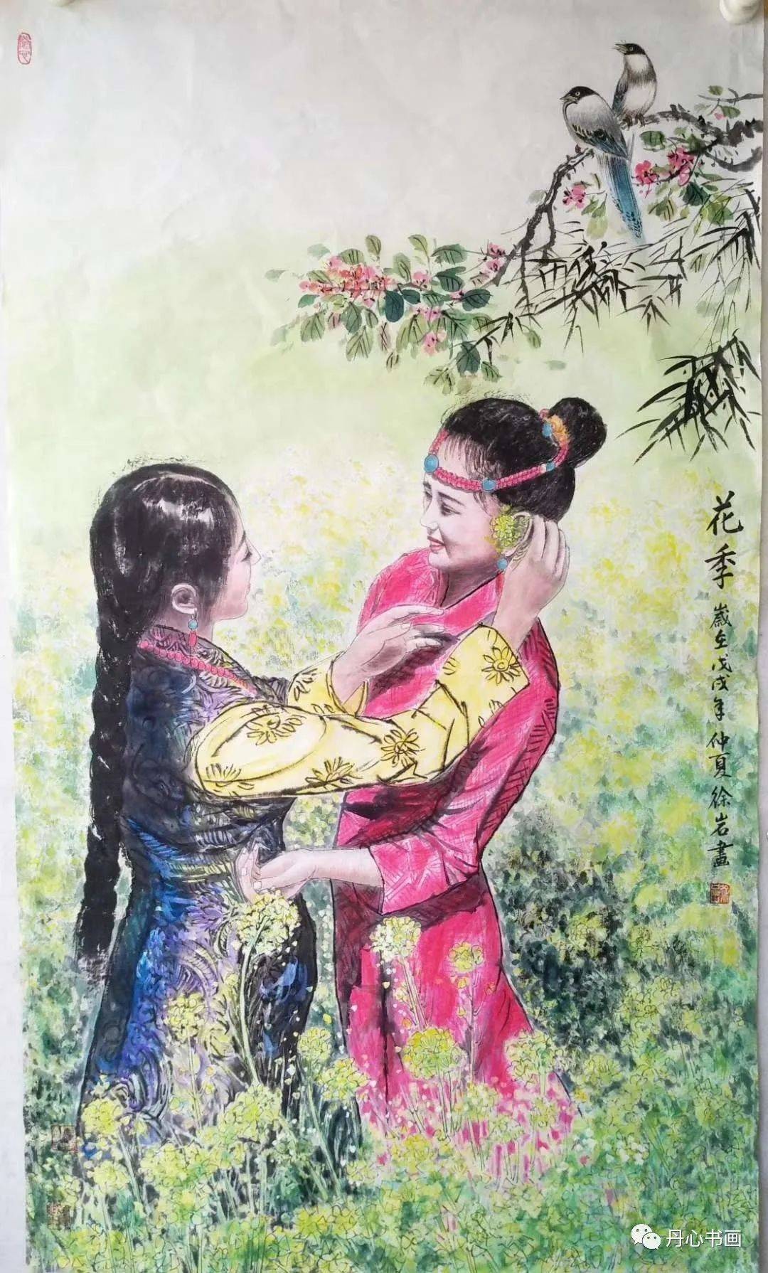 气韵生动自然,形象原始淳朴 | 重彩人物画家徐岩_作品