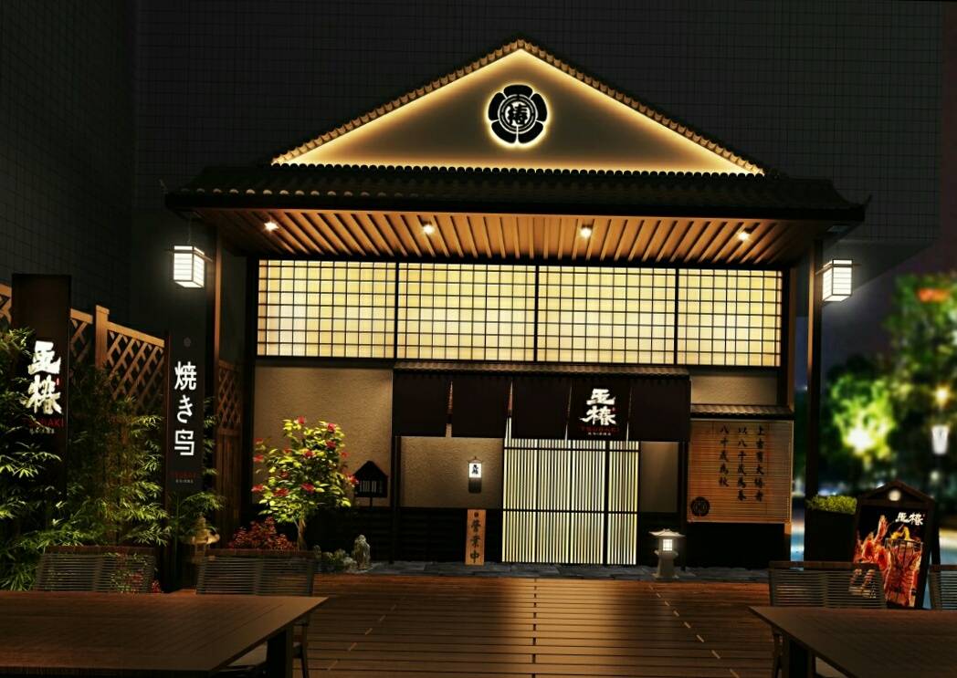 进入餐厅,扑面而来满满的日式氛围感,风格极度还原日本江户时代,一楼