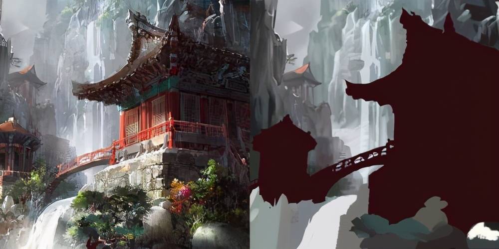 山水之间的宗门建筑原画场景绘制