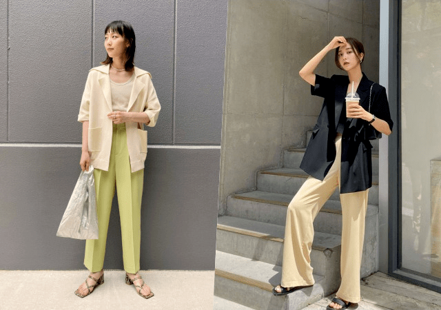 西裤|夏日女生的薄西装日常搭配推荐，完美的上班造型飒爽又利落