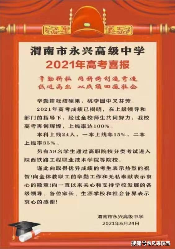 渭南市永兴高级中学2021年高考再创佳绩