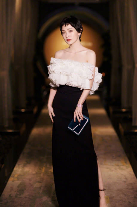 义气|腿粗别穿牛仔裤了，郭采洁带火了一条“分叉裙”，穿上显瘦20斤