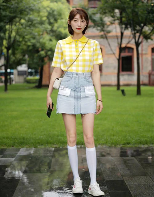仙女|复古风回潮，Polo衫邂逅夏季短裙，甜甜治愈系女孩