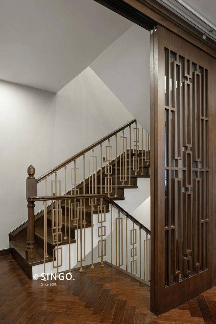 300㎡新中式实景的"方圆人生",对称式别墅显中式传承_空间