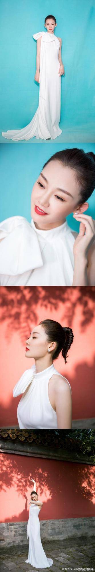 流苏|苗苗穿无袖西装清纯唯美，裙子和流苏耳环的搭配，颇有异域风情！