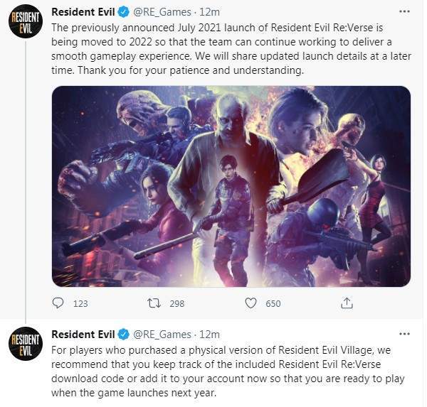 Evil|《生化危机Re：Verse》再度跳票 官宣延期至2022年