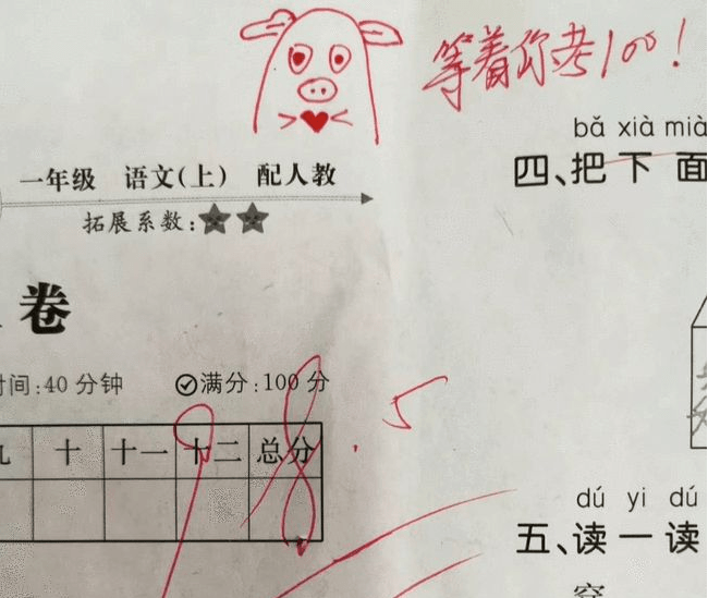 原创女教师批卷风格走红自创可爱表情包学生更喜欢学习了