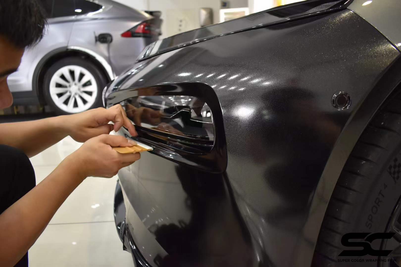 小鹏p7鹏翼版全车改色sc film改色膜极光黑_搜狐汽车_搜狐网