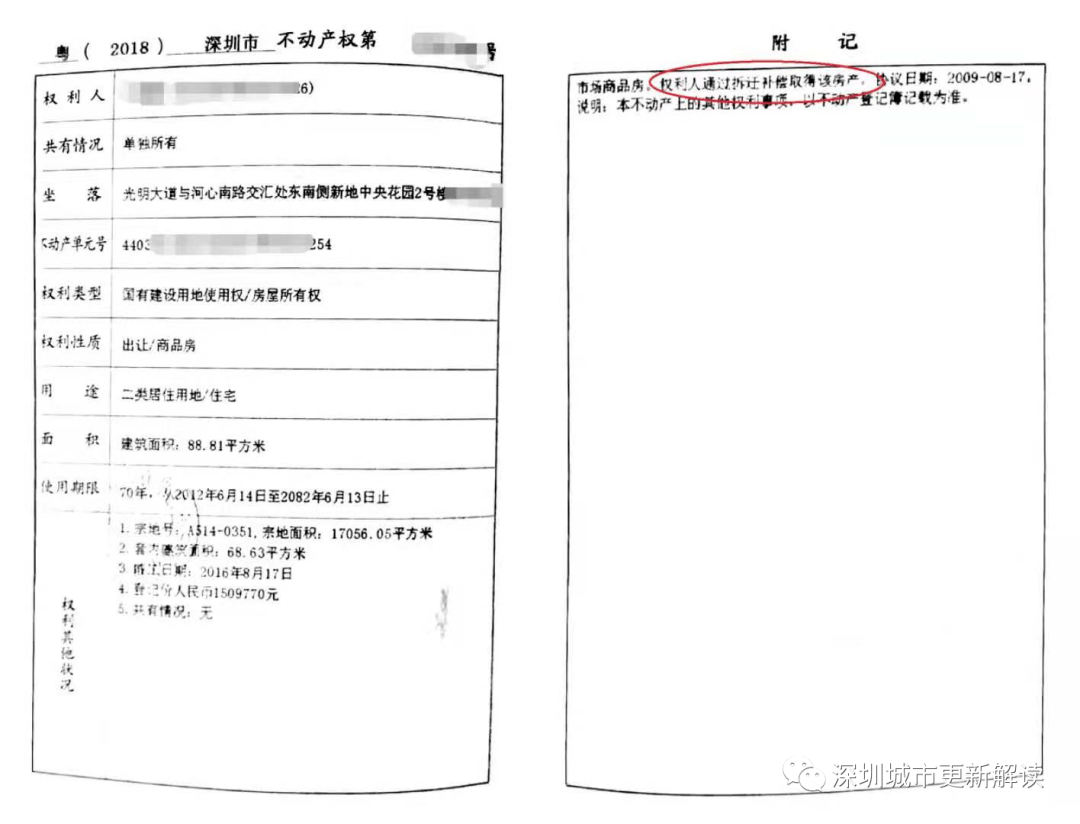 在深圳只要是通過舊改獲得補償的回遷房,都有紅本產權證.