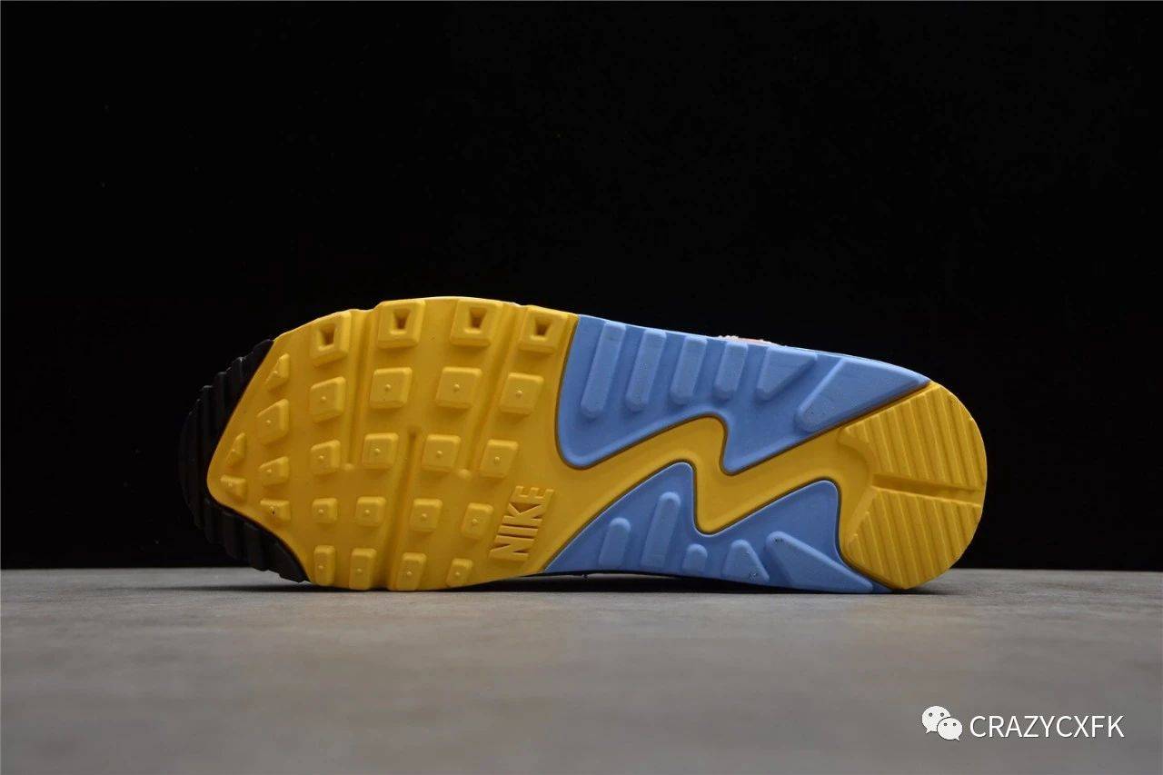 Flare|耐克 Nike 白蓝黄拼色 Air Max 90 Solar Flare 周年限定运动鞋