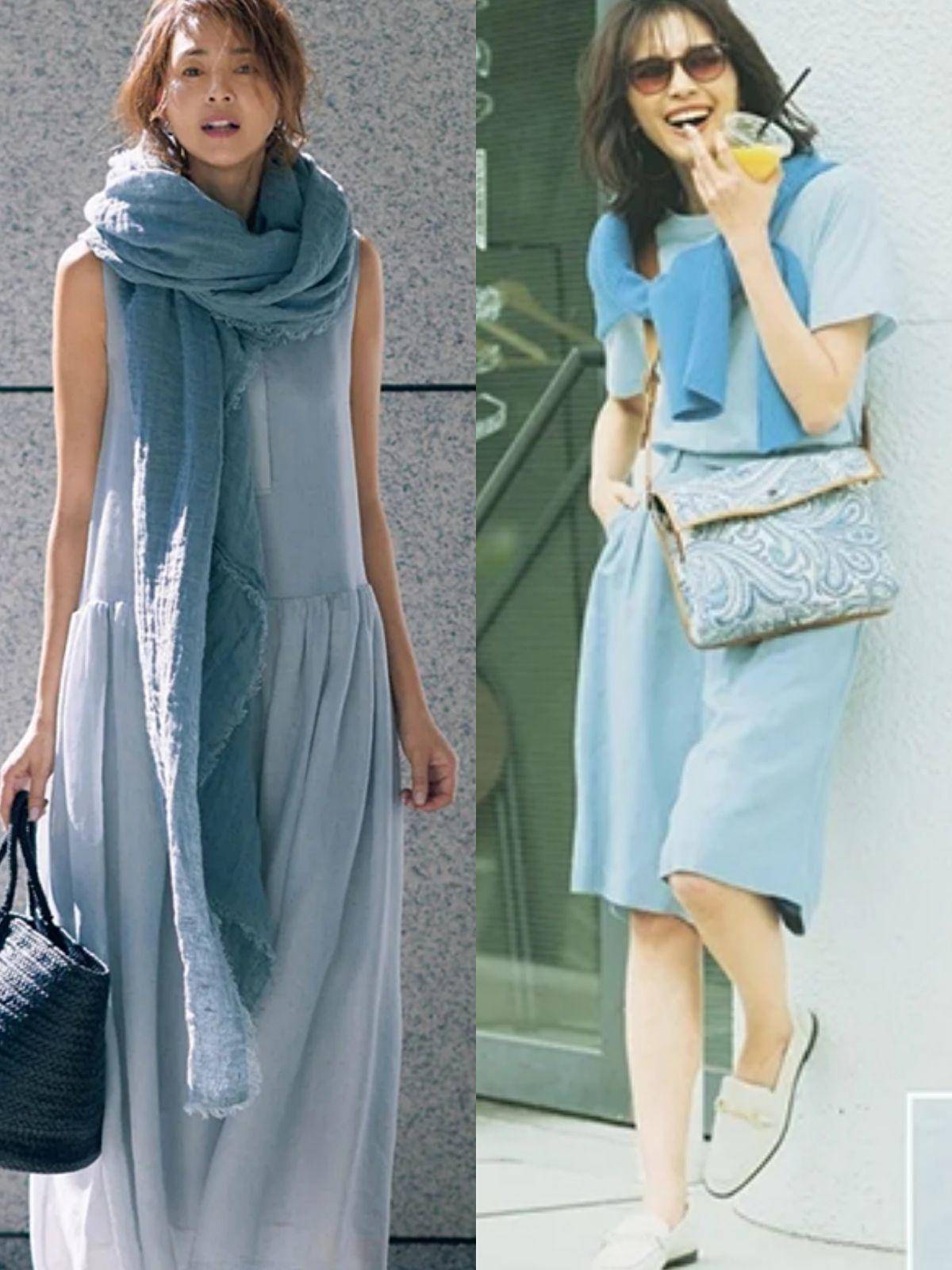 夏天|夏天穿什么颜色时髦又洋气？看日本博主的蓝色系搭配，给你答案