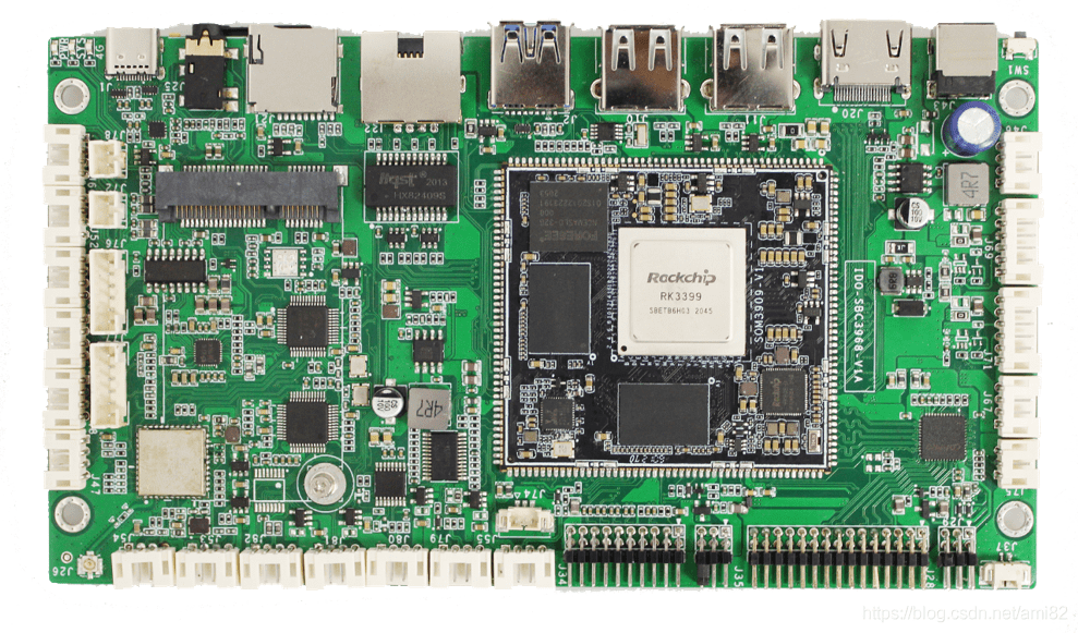 启明云端分享采用btob设计的rk3399核心板邮票孔支持4kh265硬解码