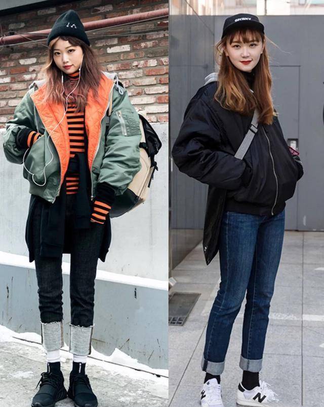 飞行员|飞行员夹克这样的搭配，轻松get韩国小姐姐的时尚范，高阶又帅酷