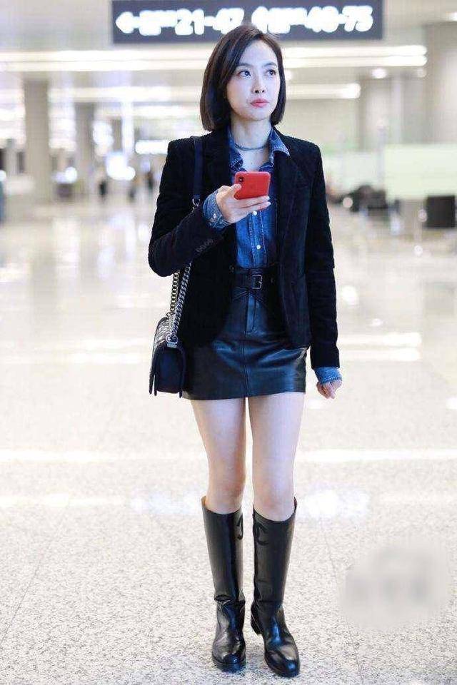 显得|金鹰女神宋茜是个“靴子控”，不管搭裙子还是裤子，时髦又显腿长