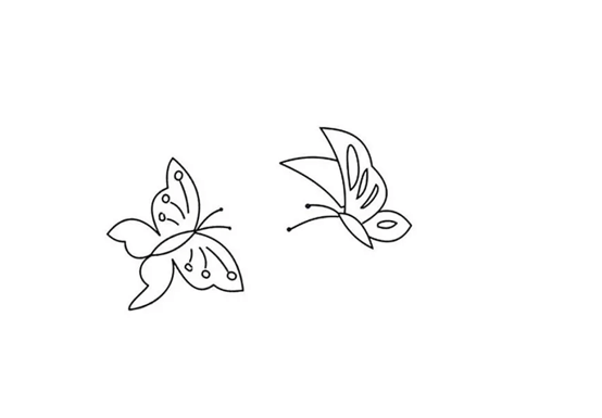 两只蝴蝶简笔画图片