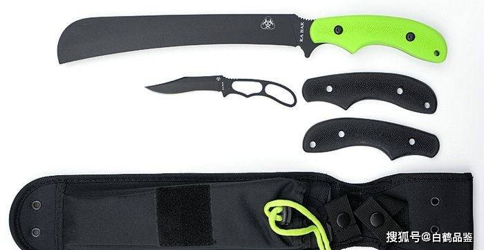 【鉴赏】美国卡巴ka-bar 5072 zombie 绿柄圆内弯砍刀_刀具