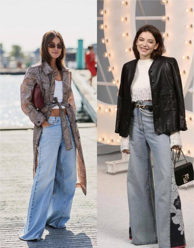 颜色|百搭御寒的牛仔阔腿裤你get了吗？秋冬季节入手一件，时髦又拉风