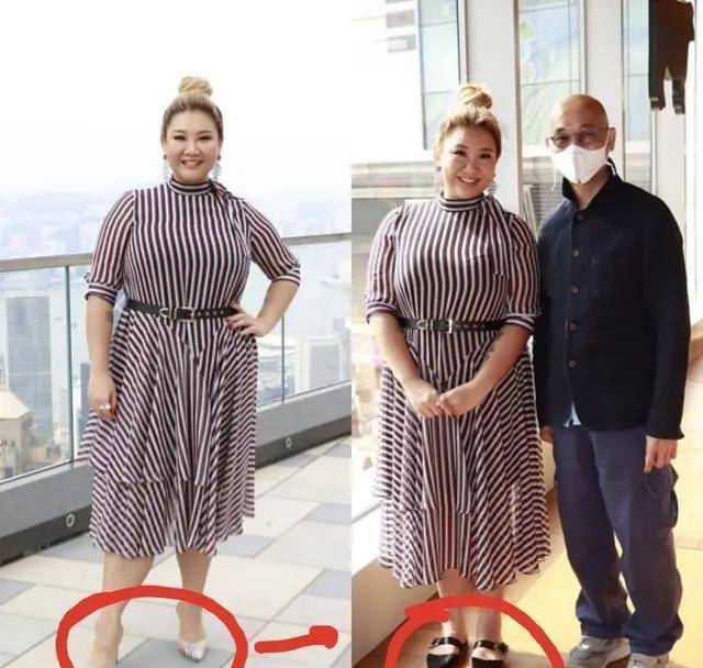 大金|郑欣宜180斤仍自信,穿红豹纹还配大金链子,90度高跟鞋勒出肉肉