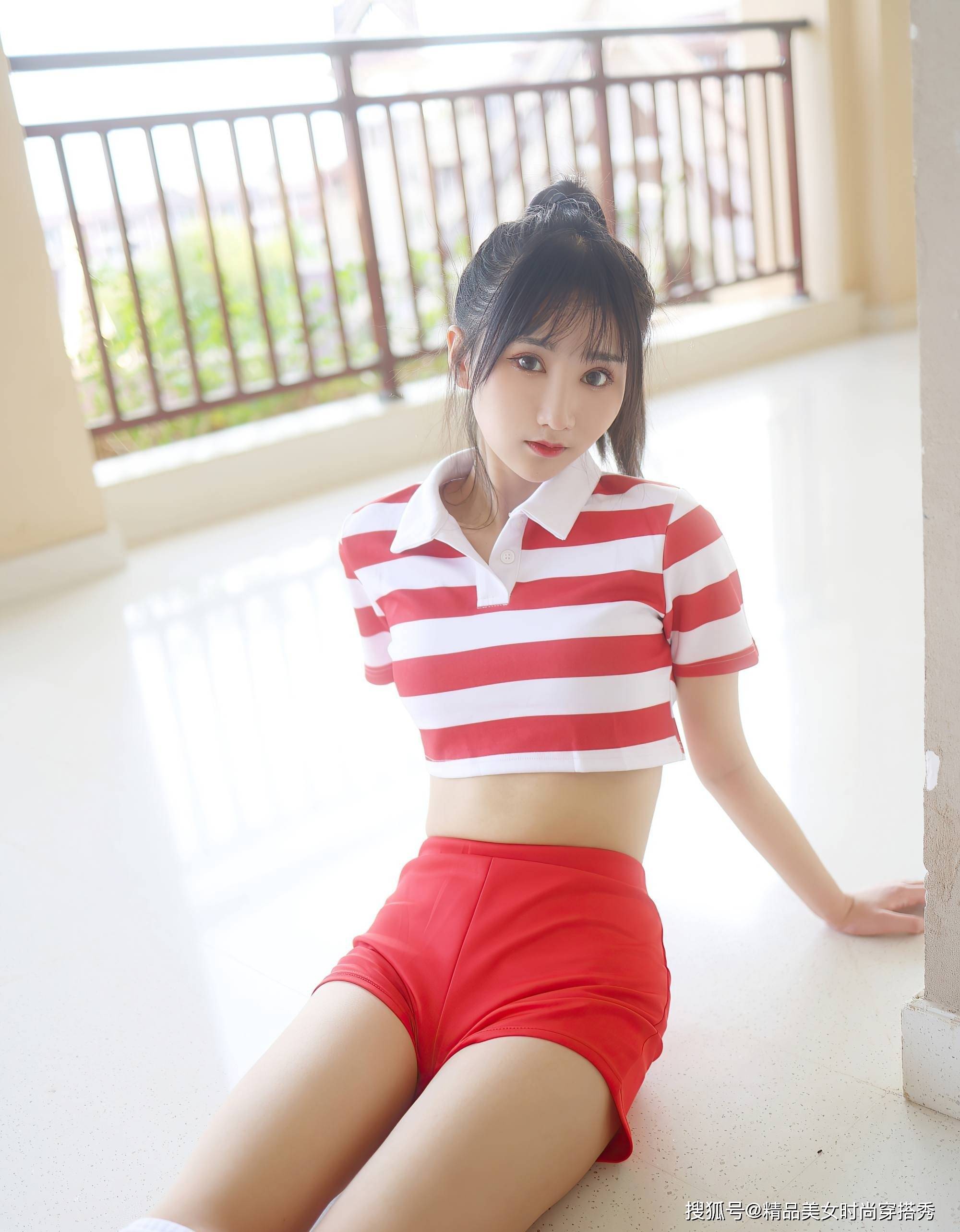 短裤|红色的休闲运动套装，满满的青春活力