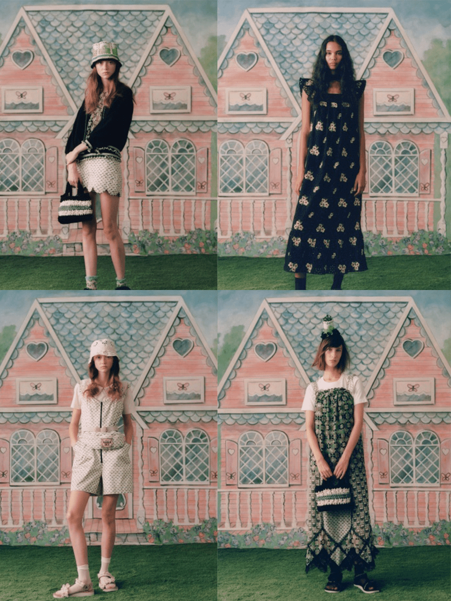 浅色|Anna Sui 2021春夏,手工艺的刺绣与镂空结合,实用中更奢华