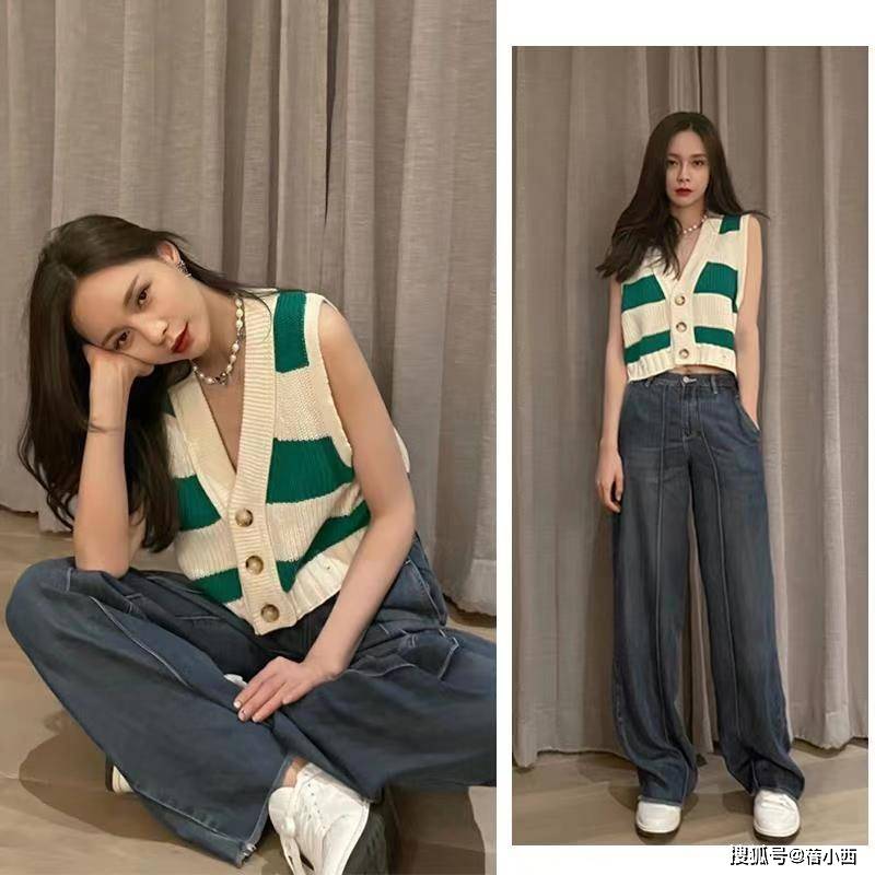 灯笼|“沈梦辰”打扮好风骚，穿挤奶装+牛仔裤，轻松秀出“超模比例”