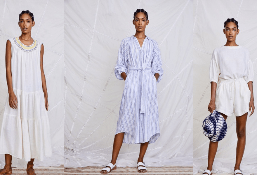 对比|Apiece Apart 2021春夏，蓝色与浅色调的清新，还有休闲、度假感