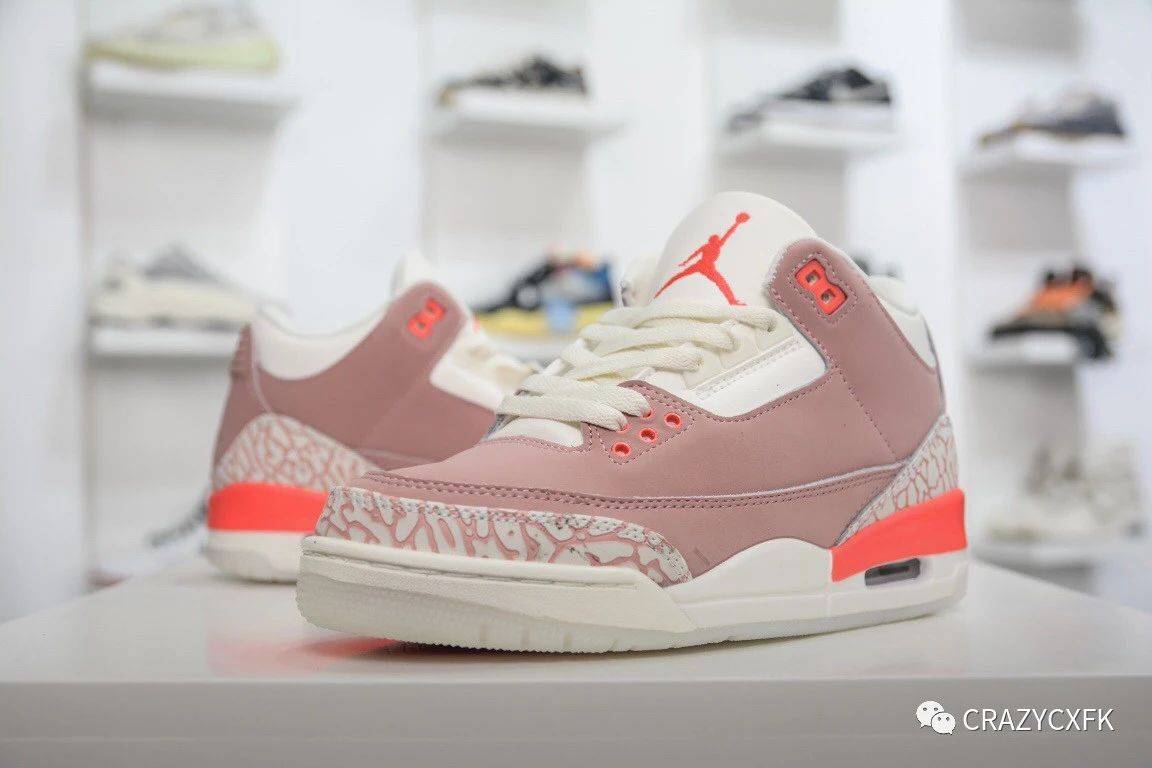 Rust|乔丹 Air Jordan 3 樱花粉爆裂纹 Rust Pink 篮球鞋