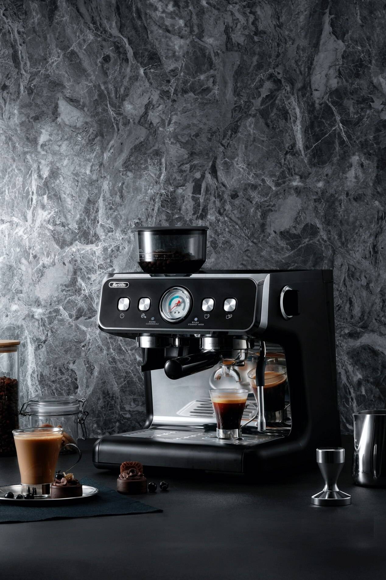 高质量七夕指南百胜图barsetto研磨一体半自动咖啡机二代享浪漫时光